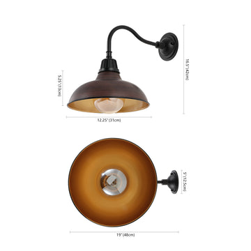 Aurora 12.25" Farmhouse Industrial Indoor/Outdoor Iron LED Gooseneck Arm Outdoor Sconce